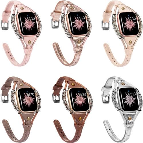 Genuine Leather Strap for Apple Watch Band 38mm 42mm Belt 6/5/4/3/2/1 40mm 44mm metal Bracelet Watchband for Iwatch Accessories