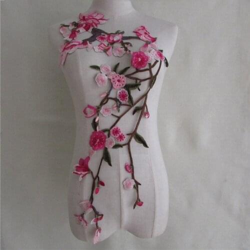 Flower rose lace collar fabric embroidery sewing accessories DIY Decorate applique supplies Costume fine floral dress motif