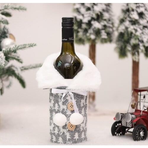 Christmas Wine Bottle Covers Bag Red Merry Christmas Table Decorations For Home Holiday Santa Claus Champagne Bottle Cover 5z