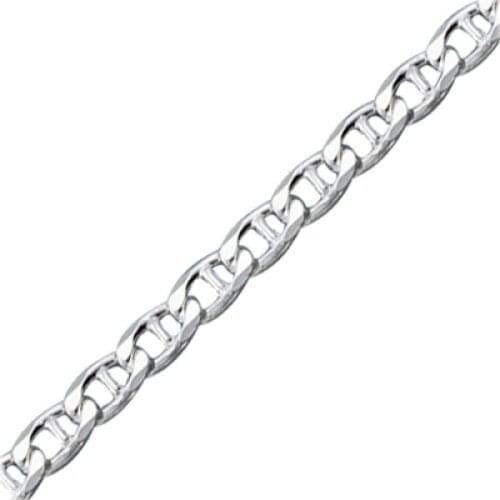Silverlina Silver 80 Micron Mariner (Bull Bar) Chain Necklace