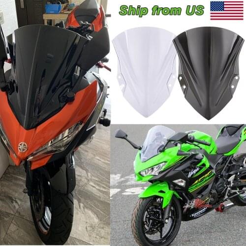 Ninja400 Ninja250 Motorcycle Windshield Windscreen Double Bubble Wind Deflector For Kawasaki Ninja 400 250 2018 2019 2020 2021