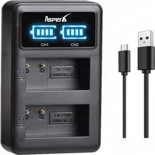 DMW BLC12 DMW-BLC12 Battery Charger for Panasonic Lumix FZ1000 FZ300 FZ200 DMC-FX1000 G7 G5 G6 GX8 G85 GH2 BLC12E BLC12PP