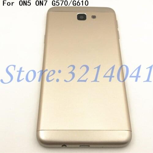 Good quality For Samsung Galaxy J5 J7 Prime ON5 ON7 2016 G570 G610 Back Battery Cover Glass Housing+Side Key+Camera lens+Logo