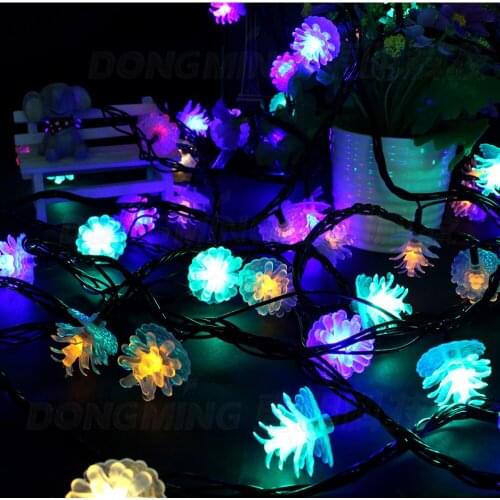 NEW LED Christmas tree light lovely led pine tree lights 110V/220V 10m 80leds Black wires LED string light wedding lamp 10pcs