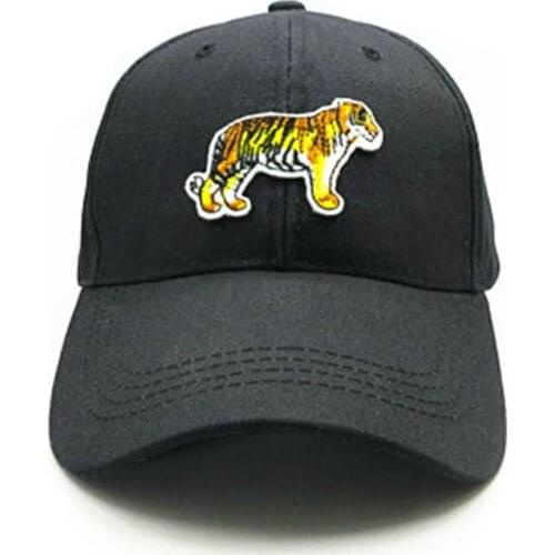 2021 Tiger Animal Embroidery Cotton Baseball Cap Hip-hop Cap Adjustable Snapback Hats for Men and Women 256