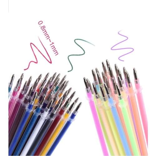 24 pcs 12.5cm Pen Refills Watercolor Metallic Glitter Gel Pen Ink Refill Ballpoint Pen Core Replacement Greeting card Marker