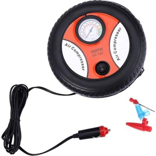 260PSI DC 12V Portable Mini Tire Inflator Air Compressor Car Auto Pump