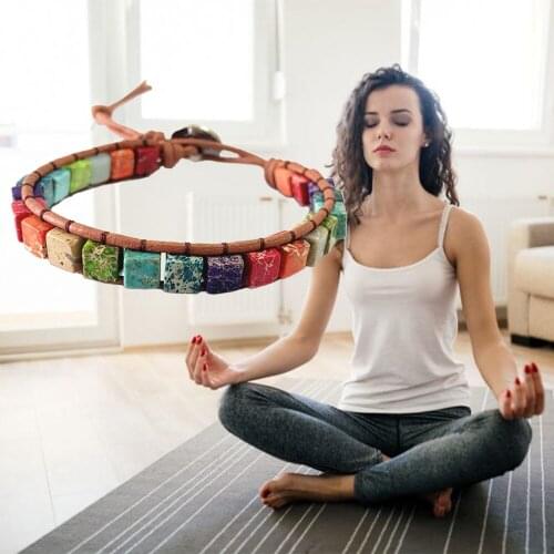 7 Colors Chakra Bracelet Natural Stone Beads Reiki Healing Heart Chakra Yoga Wrap Bracelets For Women Fashion Jewelry Handmade