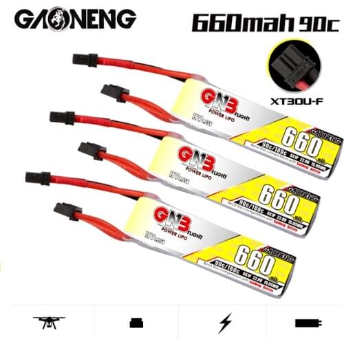 3Pcs/Set Gaoneng GNB Max 180C 660mAh 22.8V Li-Po HV Battery With XT30U-F Plug for FPV Drone RC 6S Helis Parts