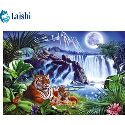 DIY 5D Full Drill Square /round Tiger falls Diamond Diamond Painting Diamond Embroidery Cross Stitch Rhinestone Mosaic Painting