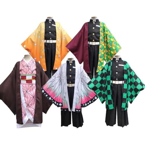 Anime Demon Slayer Cosplay Kimono Set for Kids Kamado Nezuko / Kamado Tanjirou / Tomioka Giyuu / Agatsuma Zenitsu Costume Boys