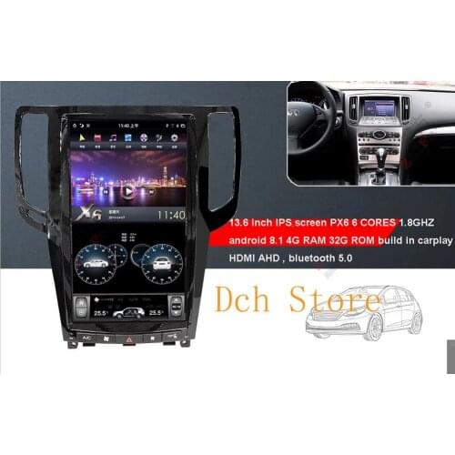 13.6'' Vertical tesla style Android 9.0 Car DVD GPS Navigation for infiniti G series G25 G37 2007-2013 carplay IPS radio stereo