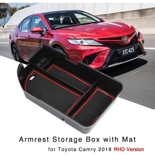 For Toyota Camry 2018 Armrest Storage Box Organizer Central Console Glove Holder Tray RHD Version