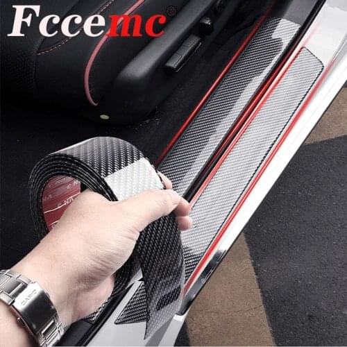 5D 5CM Carbon Fiber Car Sticker DIY Paste Protector Strip Auto Door Sill Side Mirror Anti Scratch Tape Waterproof Protect Film