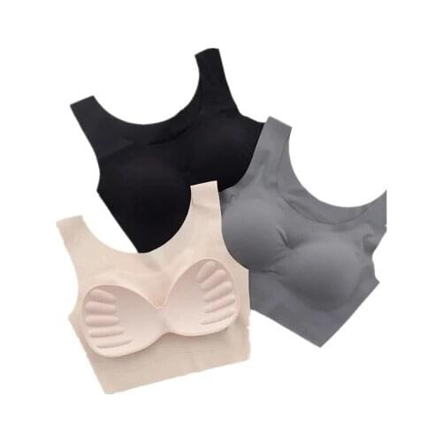 Seamless Ice Silk Bra Women Ultra Thin Sleep Bra Fashion Intimates Bralette Massage Padded Push Up Sporter Fitness Bra Lingerie