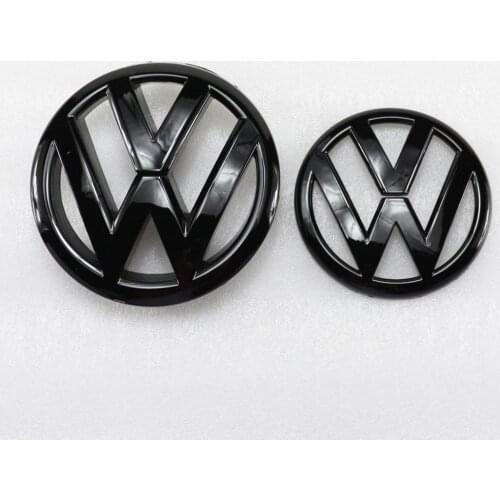 Gloss Black 135mm Front Grill Badge + 110mm Rear Trunk Lid Emblem Car Logo Fit for VW Volkswagen Golf MK6 2009 2010 2011 2012