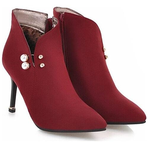 Genuine Leather Brand Women Boots style round Toe Short Western Ankle Boots for Women