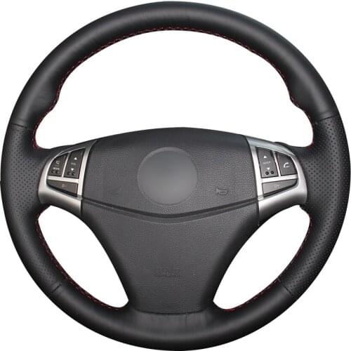 Black Synthetic Leather Car Steering Wheel Cover for Ssangyong Korando 2011-2014