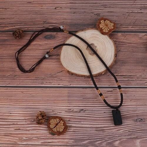 Black Tourmaline Stone Necklace Crystal Black Tourmaline Pendant Original Stone Ore Specimen Fashion Jewelry Accessories