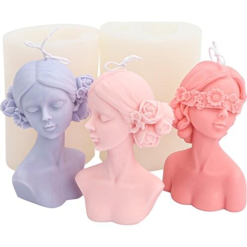 Delicate Candle Silicone Mould Different Types Women Busts Artistic Handmade Crafts Charming Ladies Soap Mold Room Decoration