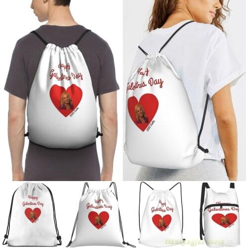 Galentines Day With Leslie Parks & Recreation Men Outdoor Travel Gym Bag Waterproof Drawstring Backpack Women Fitness Bags