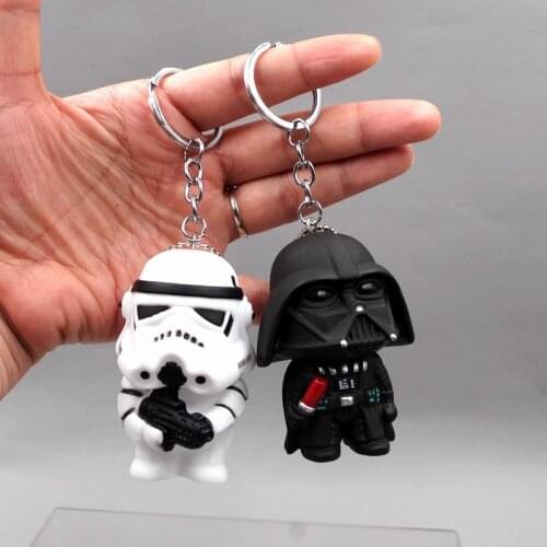 Disney PVC Anime Figure Key Ring Darth Vader Yoda Pendant Key Chain Kids Cartoon Trinket Gift Cute 3D Star Wars Keychain