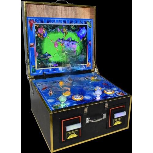 Affordable 2 person shooting fish video game small fish game suitcase install bill acceptors ship by express