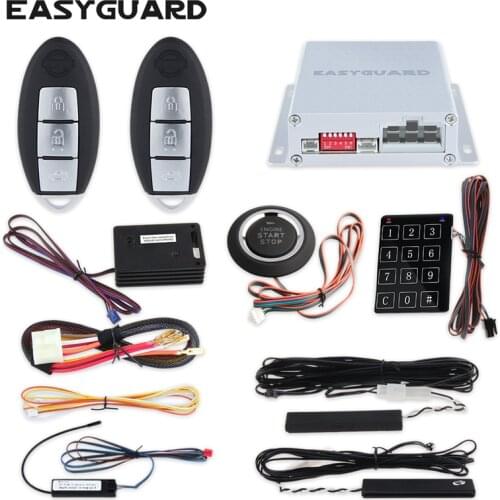 EASYGUARD Smart key keyless entry car alarm system hopping code auto start push button start touch password entry shock sensor