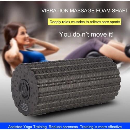 Electric Vibration Massage Foam Roller Yoga Column Rechargeable Relax Muscle Yoga Column Fitness Electric Massage Stick Dropship