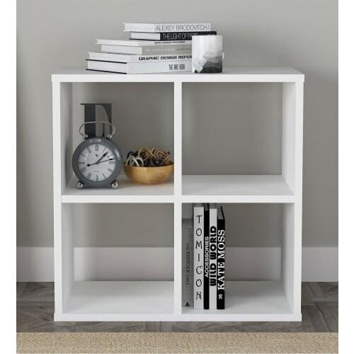 Cube 4 Shelf Bookcase Medıum Mat White Turkiyede manufactured
