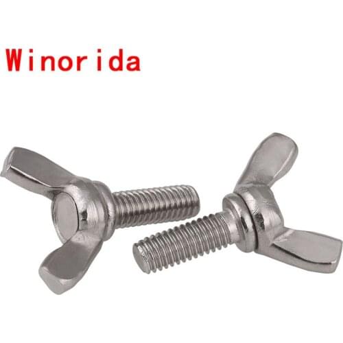 M4 M5 M6 M8 316 Stainless Steel Butterfly Screw, Butterfly Horn Screw, Yuanbao Hand-twisted Butterfly Bolt 5PCS
