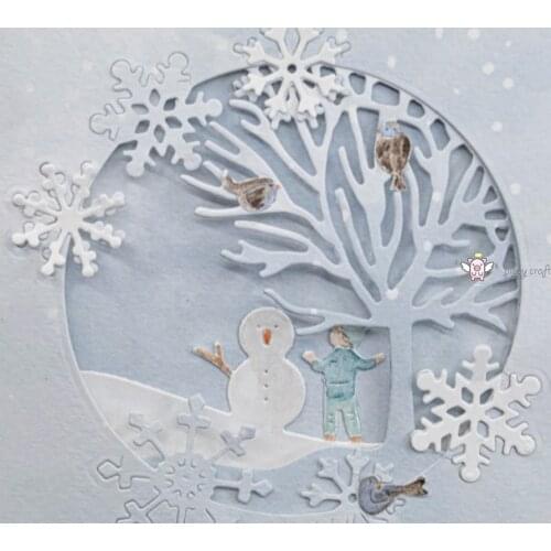 Mmao Crafts Metal Steel Cutting Dies New Snowman boy circle frame Stencil For DIY Scrapbooking Paper/photo Cards Embossing Dies