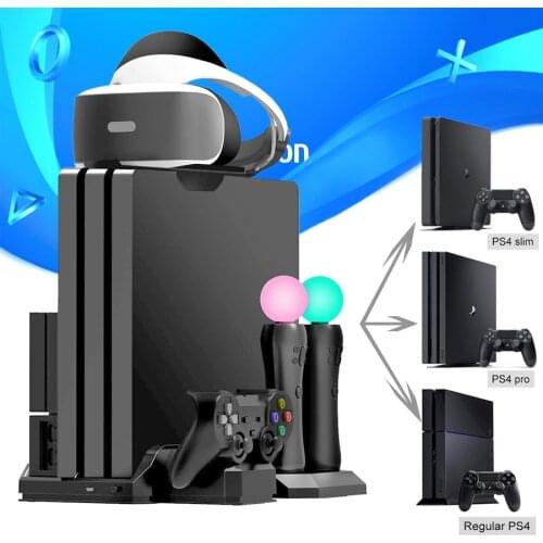 PS4 Pro Slim /PS VR Move Multifunctional Cooling Stand & Controller Charging Dock Station for Playstation 4 & PSMove