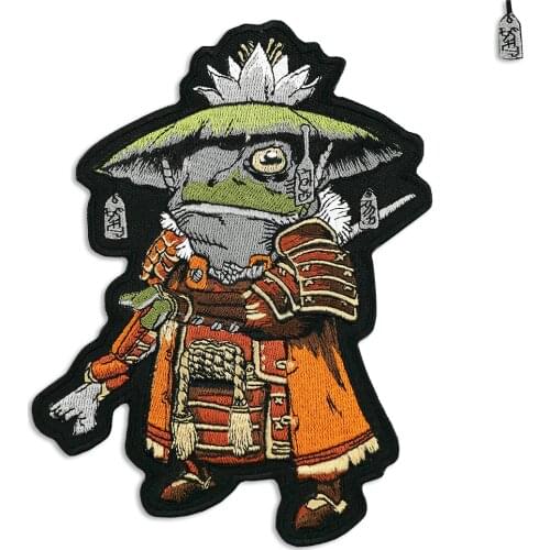 The Japanese Talisman Patron Saint Frogs Embroidery Patch Cheap Patches for Clothing Cartoon Badges Iron on DIY
