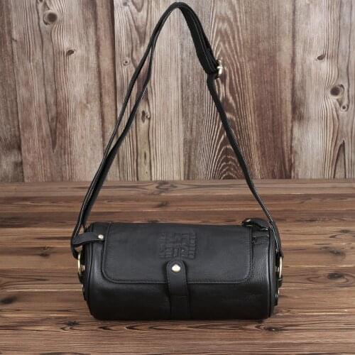 2020 New genuine leather Korean style shoulder bags top layer cowhide Fashion Women round shape Messenger Bag Quality assurance