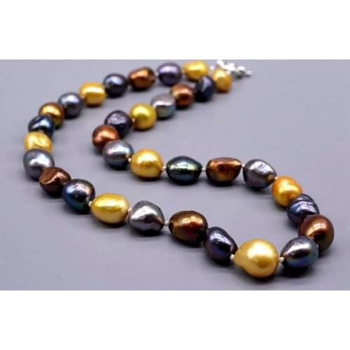 New Arrival Favorite Pearl Jewelry MultiColor Natural Baroque Real Freshwater Pearl Necklace Charming Women Gift Hot Sale