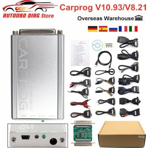 Newly Updated Carprog Full V10.93 Carprog V8.21 CarProg 10.93 ECU Chip Tuning Kit Tool Car Prog Full Set With All 21 Adapters