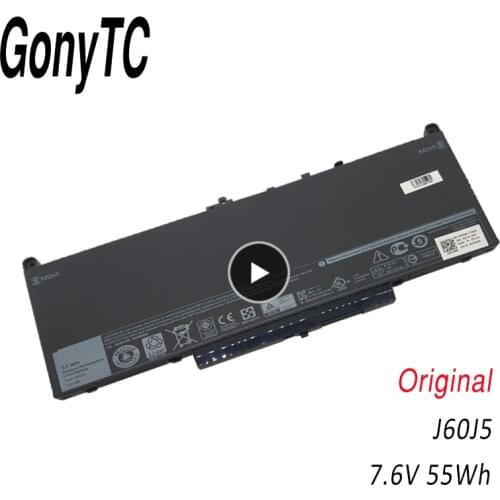 J60J5 7.6V 55Wh Original Laptop Battery MC34Y 242WD 1W2Y2 For Dell Latitude E7270 E7470 Tablet