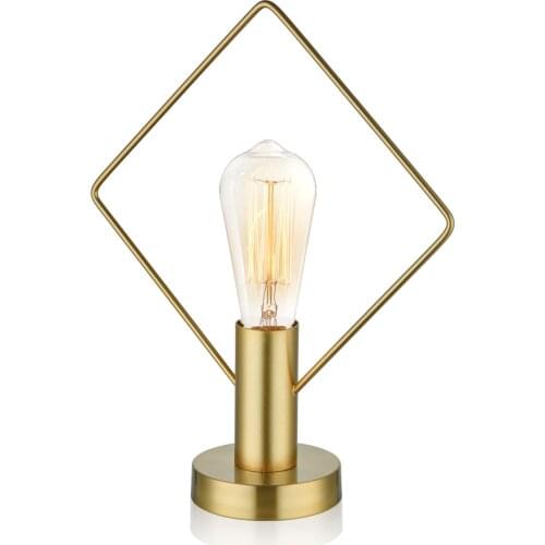 The Mia Gift Decorative Tumbled Marble Base Metal Table Lamp Light Bulb Old Fashioned Lampshade Gold 35x28x12 cm
