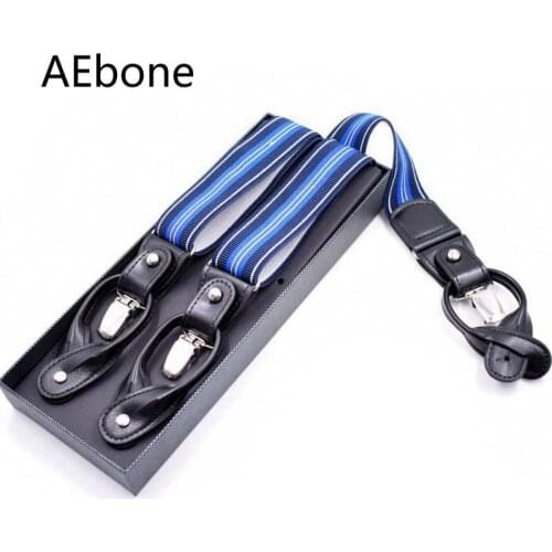 AEbone Fashion Striped Commercial Weastern Suspender Braces Men Pant Button Suspensorio Masculino Elastic Suspenders 120cm Sus09