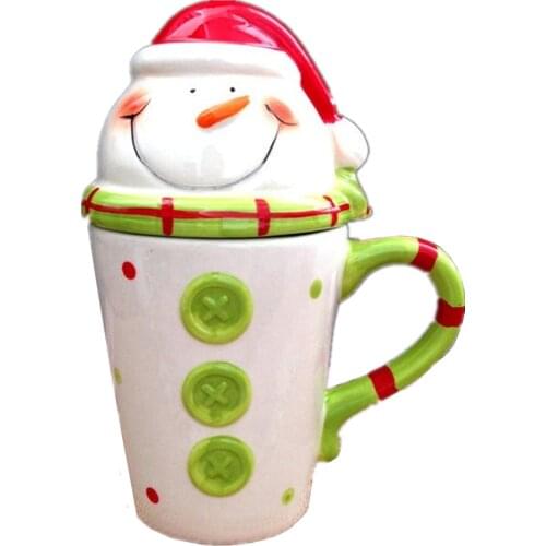Promotional Holiday coffee mugs Reindeer cups for kids Santa claus snowman cups christmas Ceramic drinking water cups cartoon