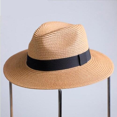 2019 Summer unisex sun hat casual vacation Panama straw hat women wide brim Beach jazz men hats Foldable Chapeau