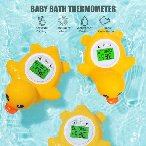 Baby Bath Thermometer Room Temperature Tri-color Backlit Lovely Duck Shape Floating Bath Toy Bath Safety Temperature Thermometer