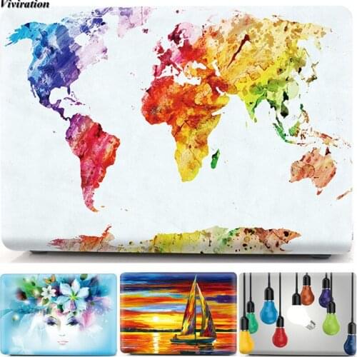 World Map Print Hard Laptop Case For MacBook Pro Retina Air 11 12 13 15 Inch Case For Macbook Air Pro 13 A1706 A1708 A1466 Cover