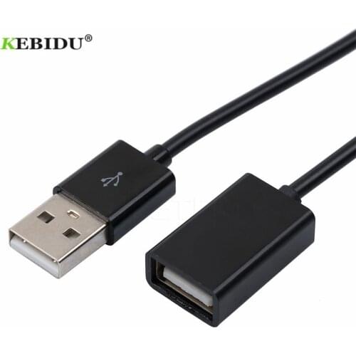 Kebidu PVC Material USB 2.0 Male to Female Extend Extension Adapter Cable Cord Extender for PC Laptop White Fasion
