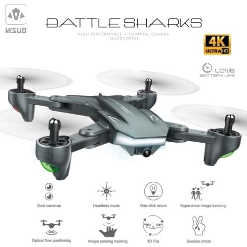 Visuo XS816 Optical Flow Positioning 4K 6 Axis RC Quadcopter With Dual Camera 2.4G Wifi FPV Drone Gesture Control Dron