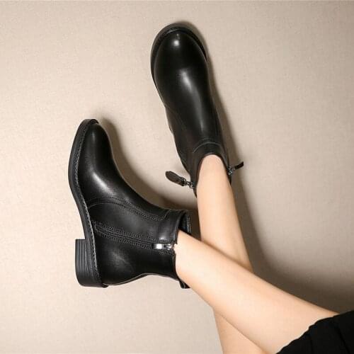 Women ankle booties microfiber leather round toe Chelsea boots side sip brief women booties solid all match short botines 2020