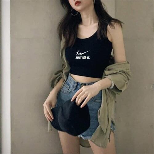 2021 Black Hyuna Outer Wear Tight Navel Short Vest