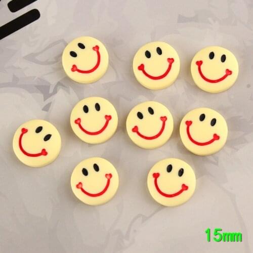 30PCS smiley face resin accessories diy cream mobile phone shell food play children hair rope hair accessories material