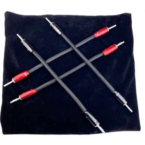 4Pcs WEL Signature Speaker Jumper Cable Audiophile Terminal Cables Silver Banana to Spade Plug